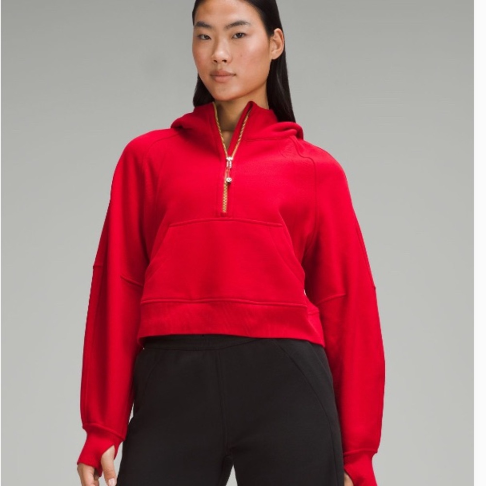 Scuba Cropped Half Zip - Gold Zipper
